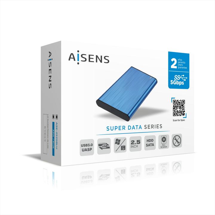 Produktbild Aisens EXTERNAL BOX 2.5 USB3.1 SATA ALUMINUM BLUE USB 3.0/USB 3.1/5 gbps/3Gbps/superfast 6gbps link speed/S (2.5")