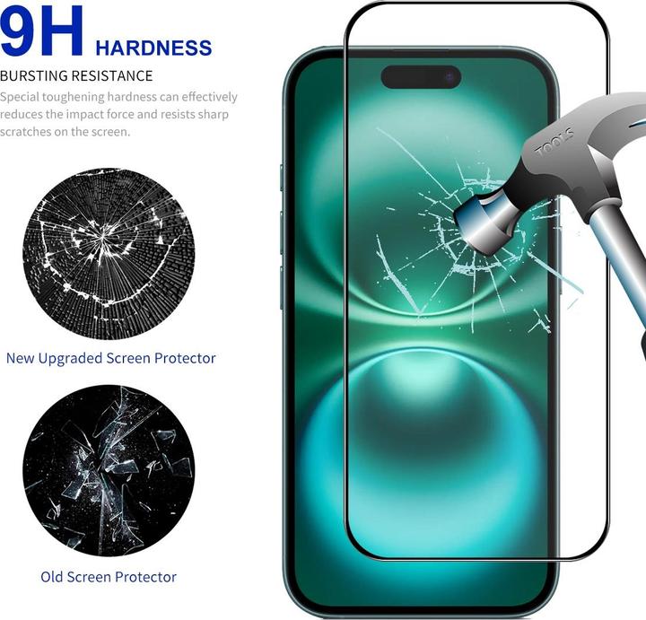 Actual product image Enkay Easy Glass armoured glass screen protector (1 pcs., Apple iPhone 16 Plus)