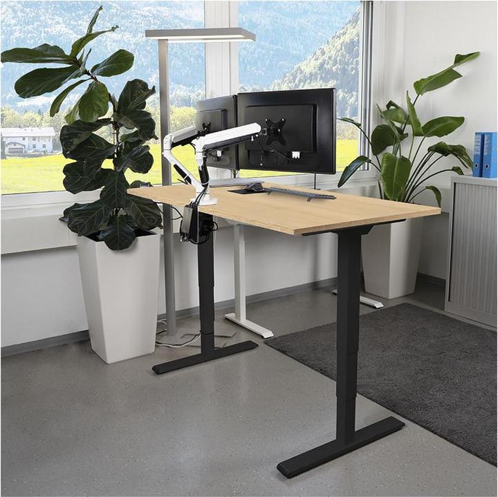 Image du produit Contini höhenverstellbarer Bürotisch 160 x 80 cm Ahorn Natur / Gestell schwarz