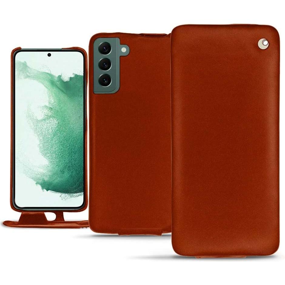 Noreve Lederschutzhülle vertikal (Samsung Galaxy S22+ 5G), Smartphone Hülle, Orange