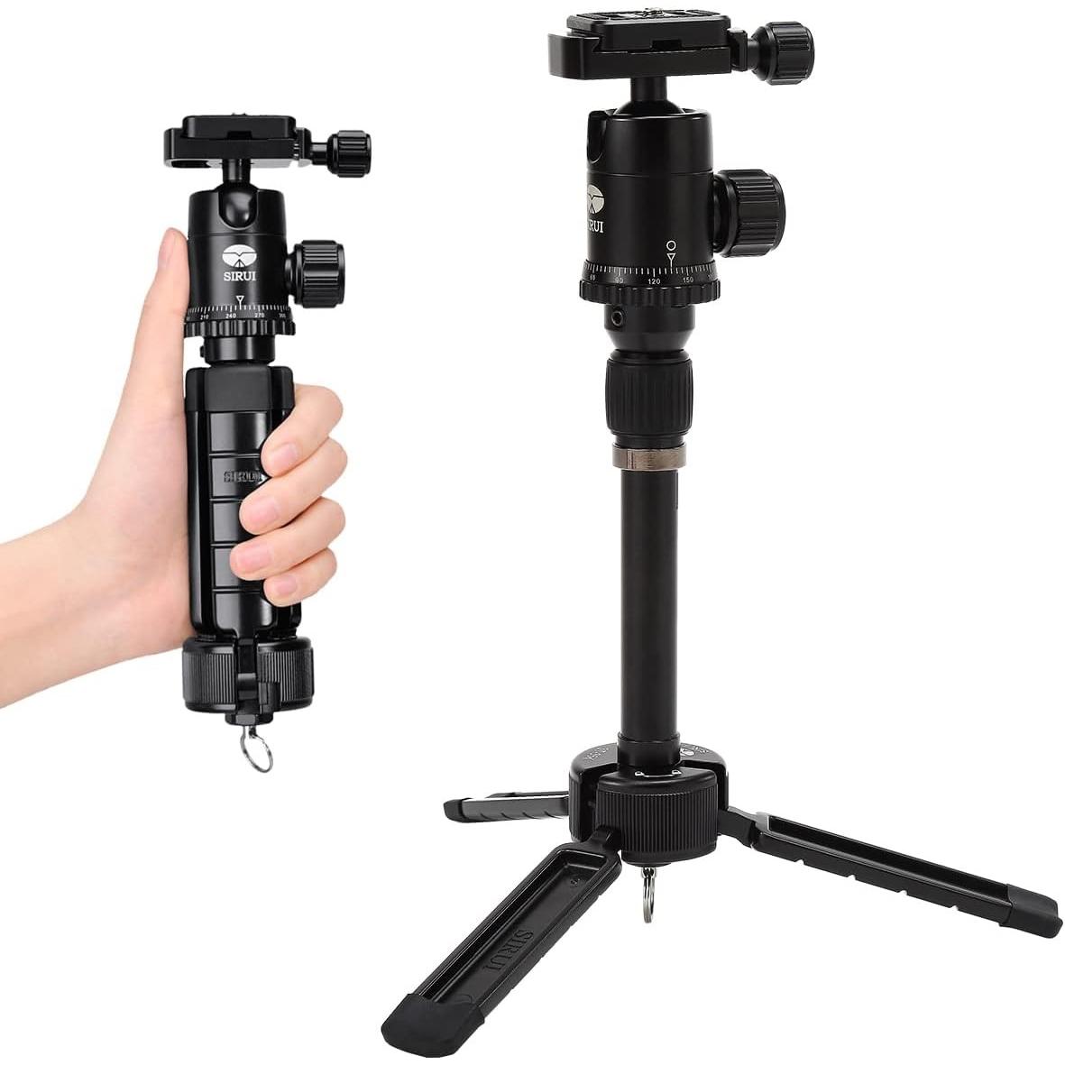 Sirui AM-35K mini tripod with ball head and center column, black (Metallo), Treppiede, Nero