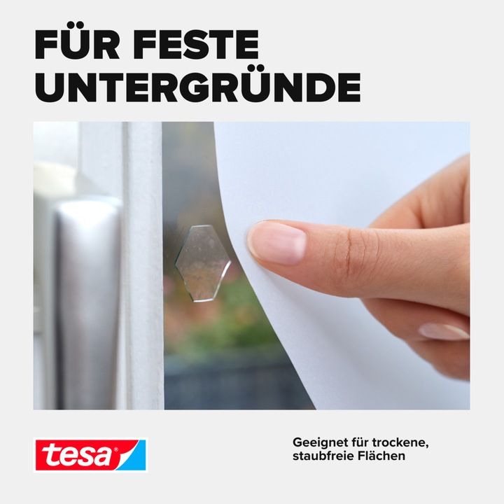 Produktbild tesa Doppelseitige Klebepads transparent, Glas, 60 Stück