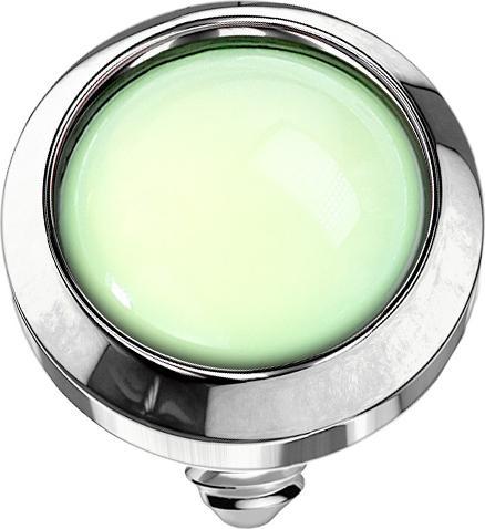 Immagine prodotto Star Piercing Dermal Anchor argento con pietra epossidica verde (senza ottone, Acciaio chirurgico 316L)