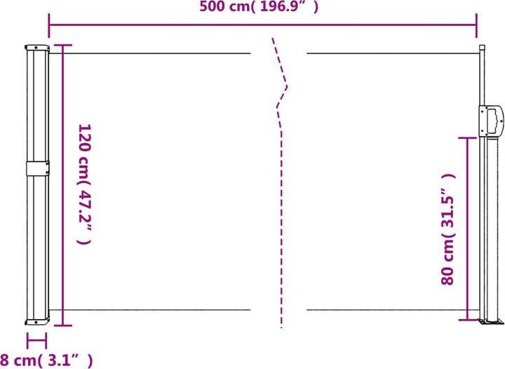 Immagine prodotto VidaXL Tenda laterale estensibile rossa (1.20 m)