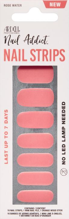 Ardell Nail Addict Nail Strips Rose Water 16 Stk (Artificial nails, Pink)