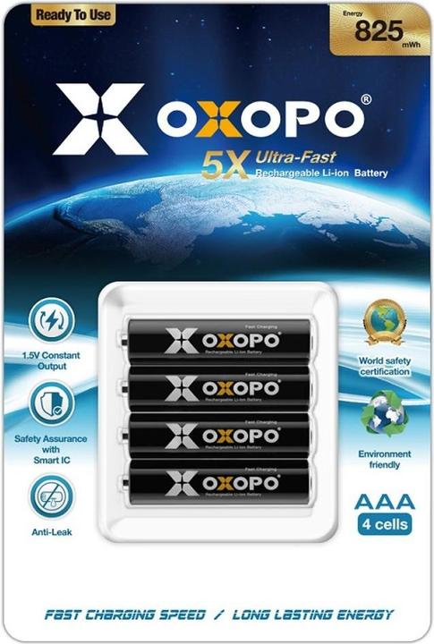 Image du produit Oxopo Rechargeable AAA 550mah Li-ion 4-pack (4 pcs, AAA, 550 mAh)