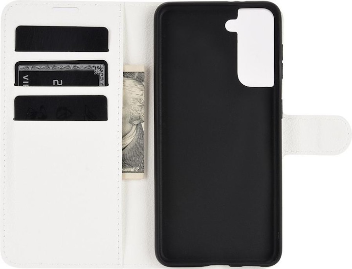 Produktbild Cover-Discount Galaxy S21 - Leder Etui Hülle weiss (Samsung Galaxy S21)