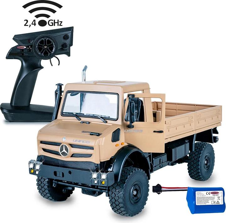 Actual product image Jamara Kids Mercedes -Benz Unimog U5023 1:14 beige 2,4GHz