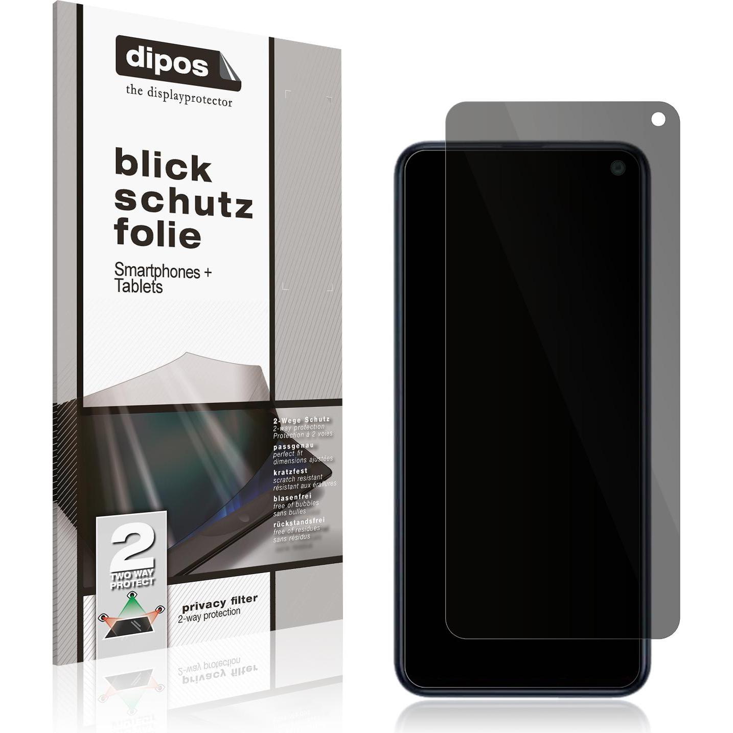 Dipos Blickschutzfolie 2-Way Anti-Shock (1 Stück, Samsung Galaxy F52), Smartphone Schutzfolie, Transparent