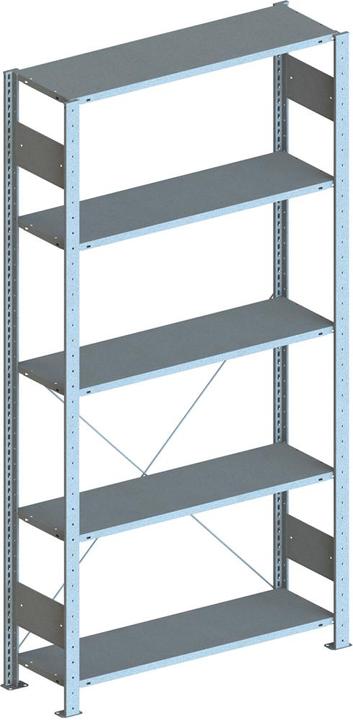 Produktbild META Regalbau Steckregal Meta-CLIP B1000xT800xH2000 mm Grundfeld 5 Böden vzk Fachlast 230kg