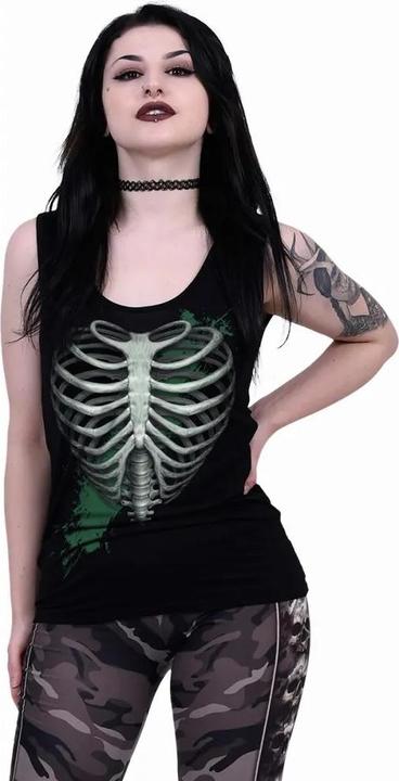 Immagine prodotto Spiral Top senza maniche Donna/Ladies Heart Ribs Glow In The Dark (L)