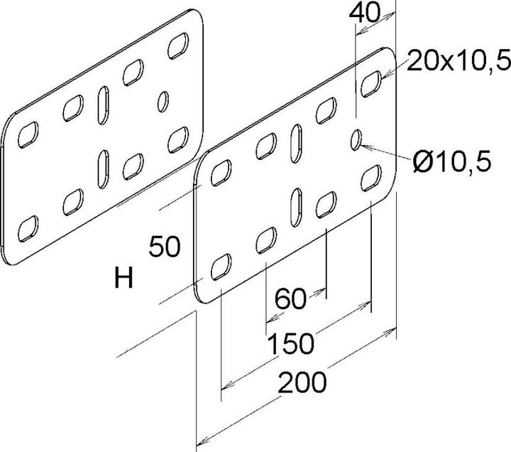Produktbild Niedax NIE KKIH80E4 StoÃstellenverbinder horizontal Edelstahl