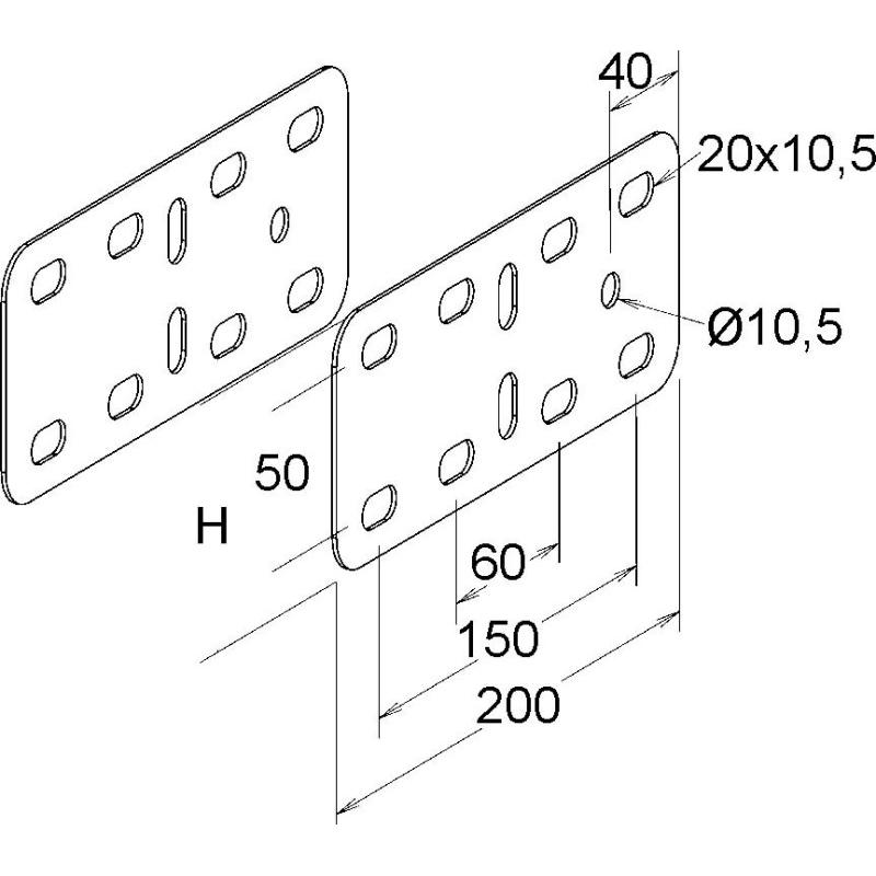 Niedax NIE KKIH80E4 Connettore paracolpi orizzontale in acciaio inox, Accessori di elettronica + Alloggiamento