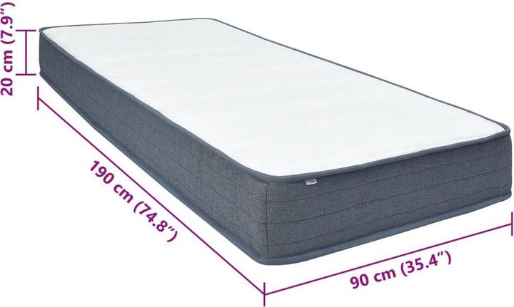 Produktbild vidaXL Boxspringmatratze (Federkern, 90 x 190 cm)