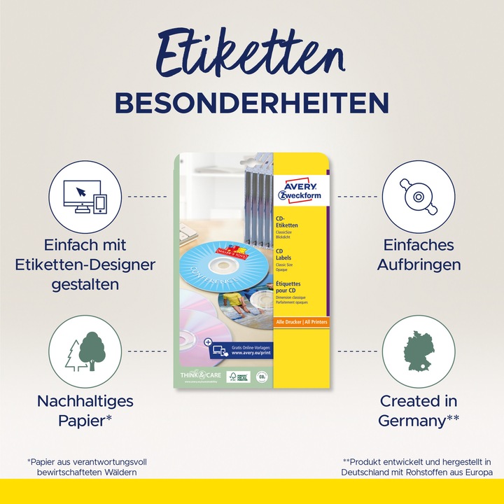 Produktbild Avery CD-Etiketten ClassicSize