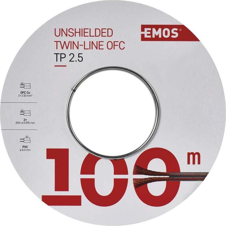 Produktbild Emos UTP-Kabel 2x2,5mm transparent, 100m (100 m)
