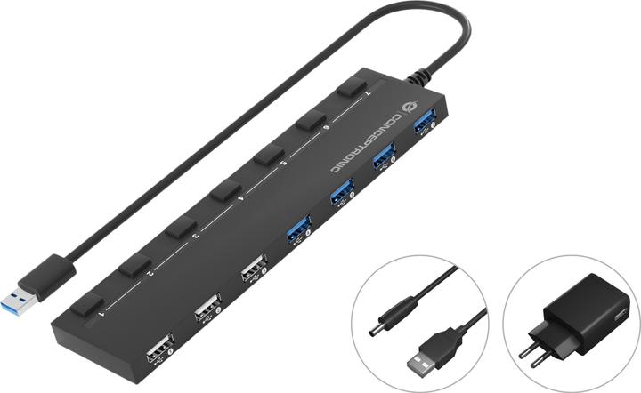 Immagine prodotto Conceptronic HUBBIES09BP (USB-A, 7 porte)