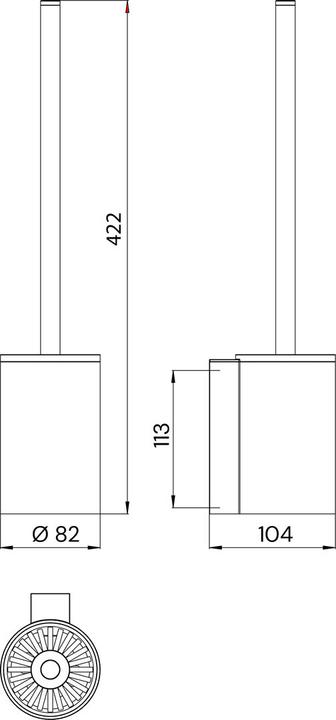 Produktbild Emco aura Toilettenbürstengarnitur, Wandmodell, schwarz-matt, 851513400