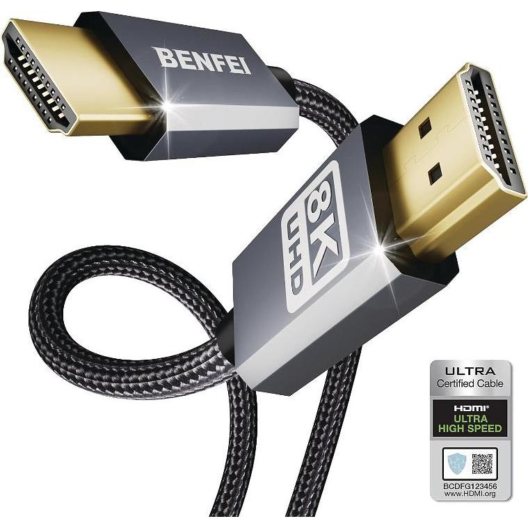 Benfei HDMI to HDMI 8K Cable - 1.8m (1.80 m, HDMI), Cavo video