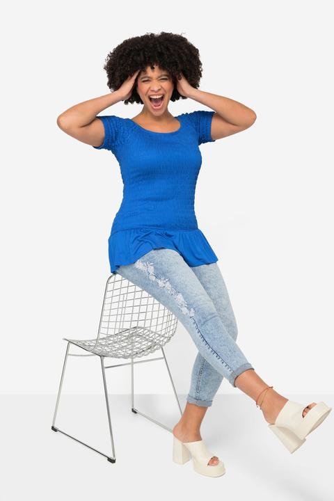 Produktbild Angel of Style Top, Slim Fit, elastisch gesmokt, Halbarm, Volant (52)