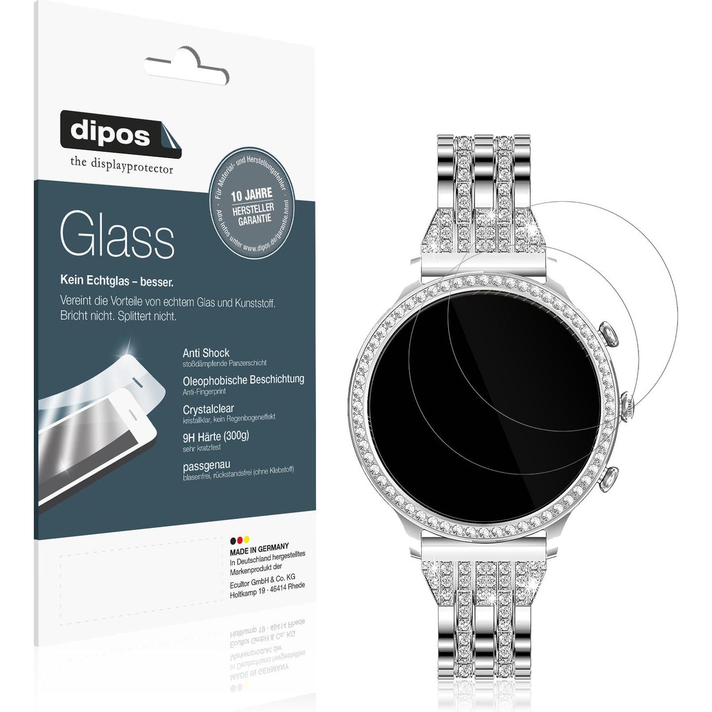 Dipos Anti-Shock Displayschutz 9H, Smartwatch Schutzfolie, Transparent