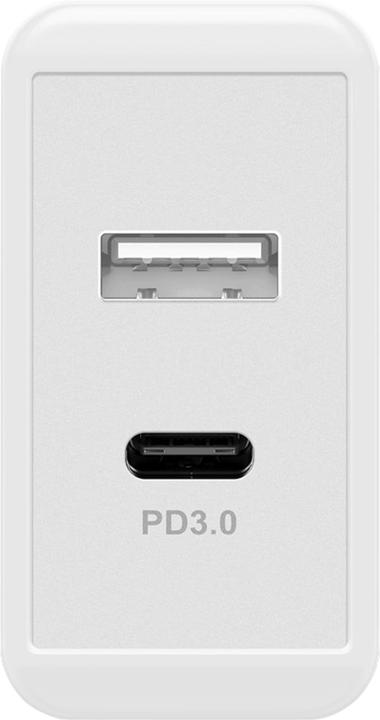 Produktbild Goobay Dual USB-Schnellladegerät USB/USB-C PD 28W, Weiss (28 W)