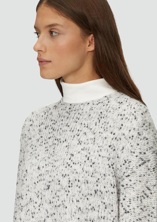 Produktbild S.Oliver Strickpullover Melierter Strickpullover mit weiten Ärmeln (46)
