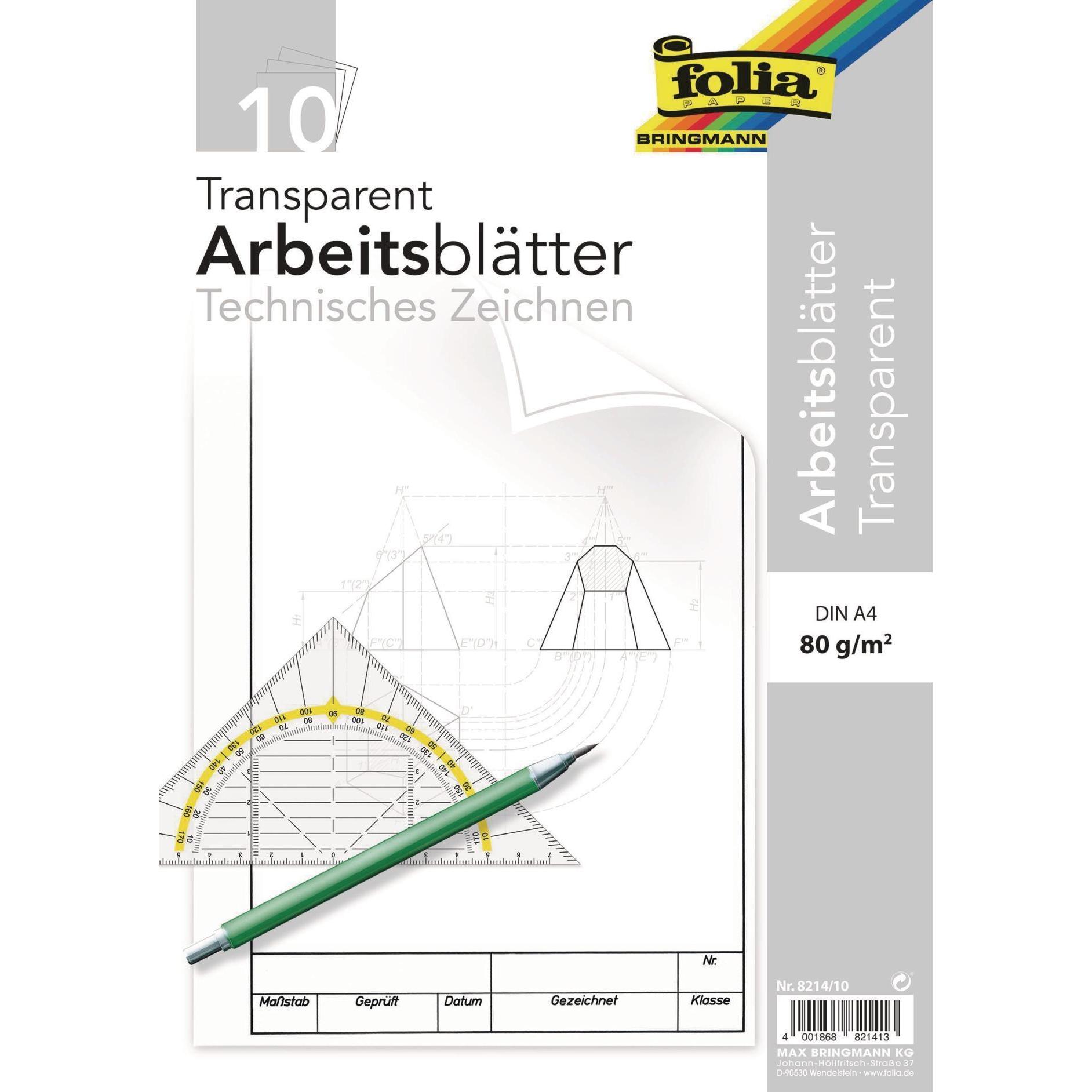 Folia, Heft + Block, Arbeitsblätter 80 g/m², A4, 10 Stück (A4)