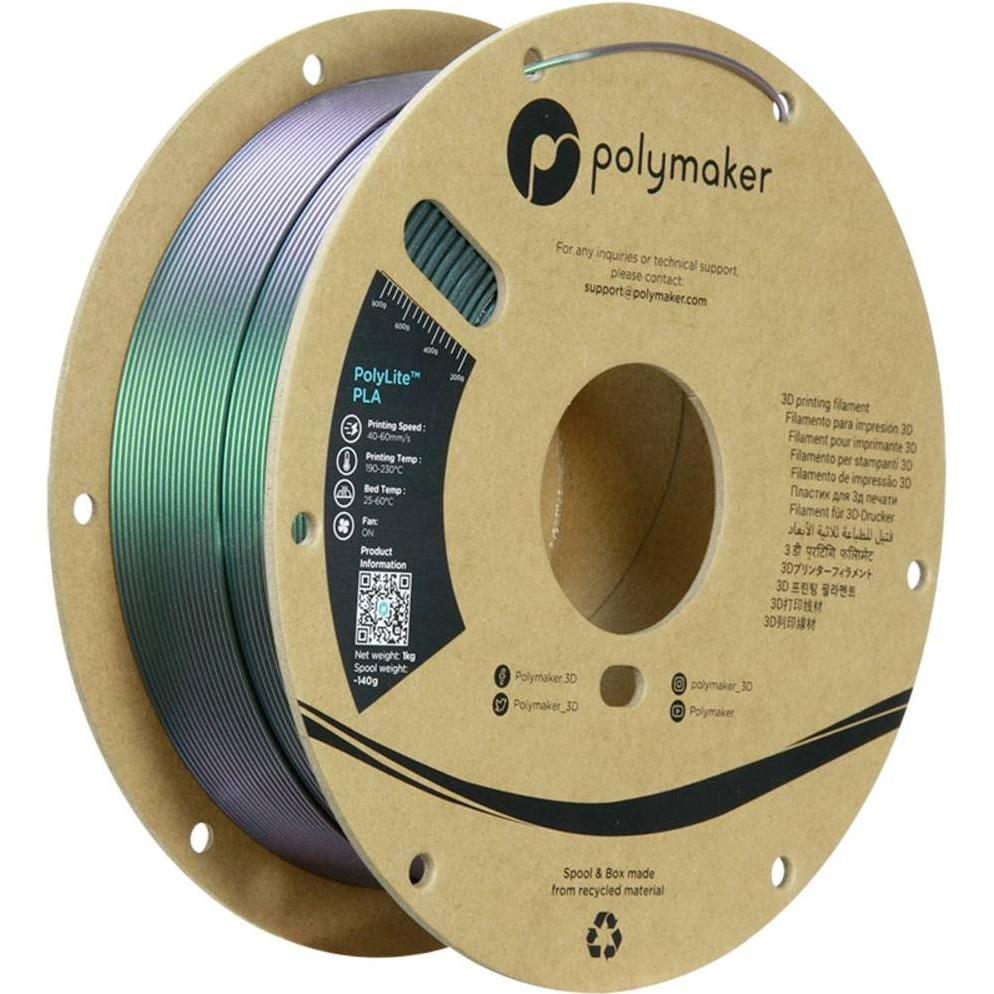Polymaker PolyLite PLA Starlight (PLA, 1.75 mm, 1000 g, Mehrfarbig), 3D Filament, Mehrfarbig