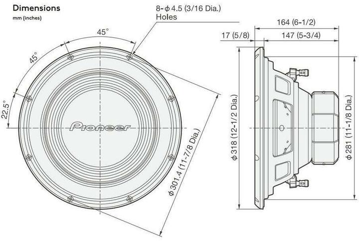 Immagine prodotto Pioneer Subwoofer 30cm doppio (1500 W)