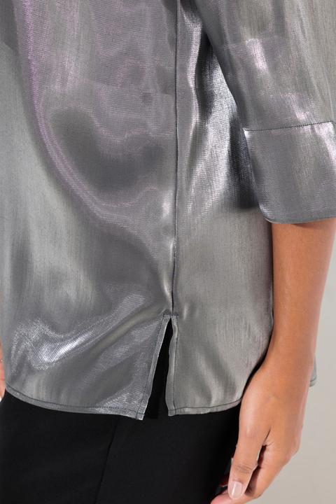 Produktbild Ulla Popken Bluse, A-Linie, Zierfalten, V-Ausschnitt, 3/4-Arm (54)