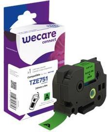 Actual product image Wecare Writing tape compatible with BROTHER TZE-751 black on green (2.40 cm, Green)