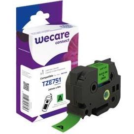 Thumbnail - Wecare, Beschriftungsband, Schriftband kompatibel zu BROTHER TZE-751 schwarz auf grün (2.40 cm, Grün)