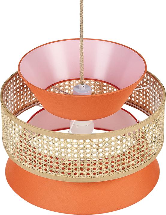 Produktbild Beliani Hängelampe korallenrot / natürlich LUYANO (E27)
