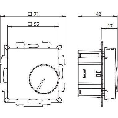 Thumbnail - Eberle Controls Eberle UTE 2100-RAL9016-M-55 Raumthermostat Unterputz 5 bis 30°C, Thermostat, Weiss