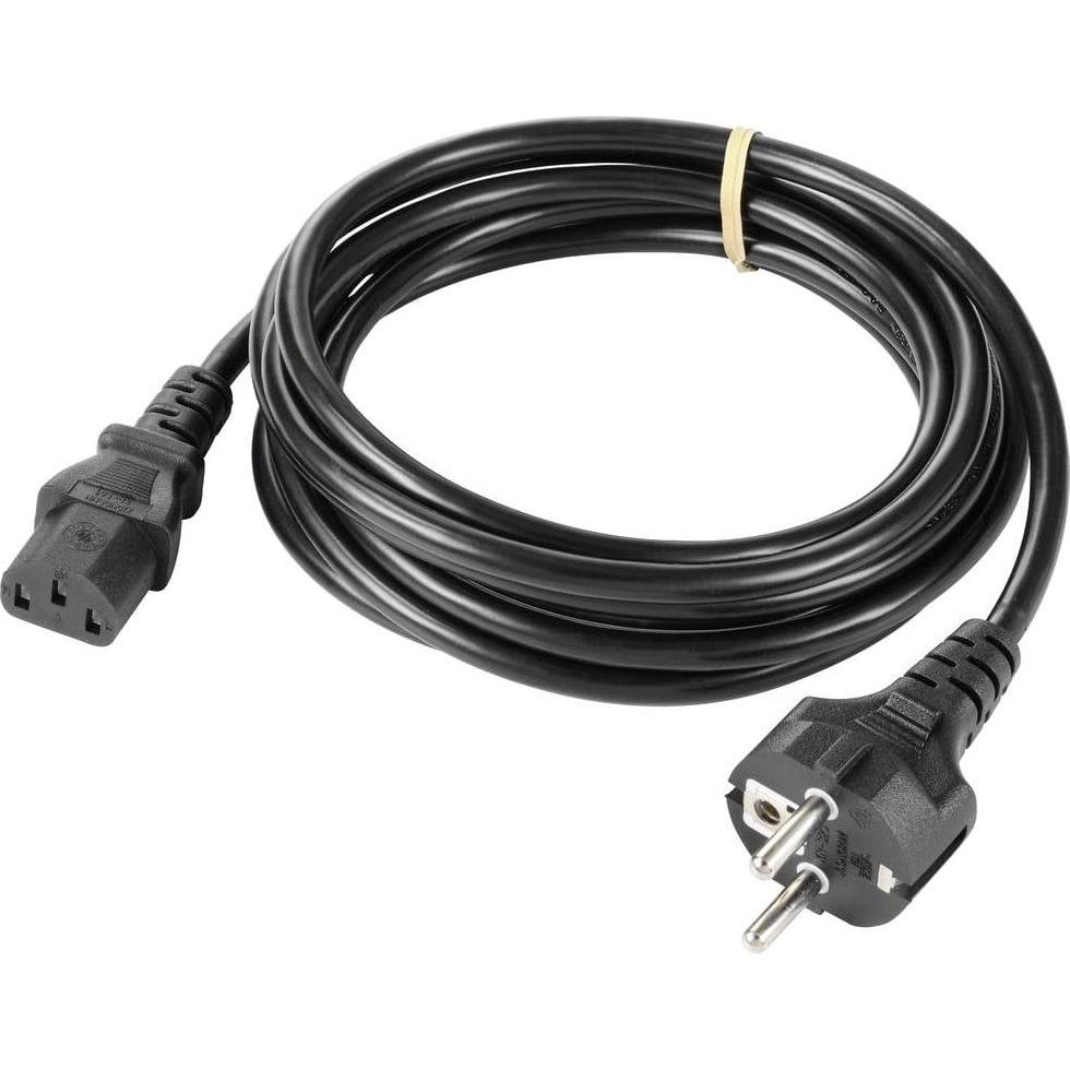 Thumbnail - Sygonix SY-5243890 Kaltgeräte Anschlusskabel Schwarz 5.00 m (5 m), Stromkabel