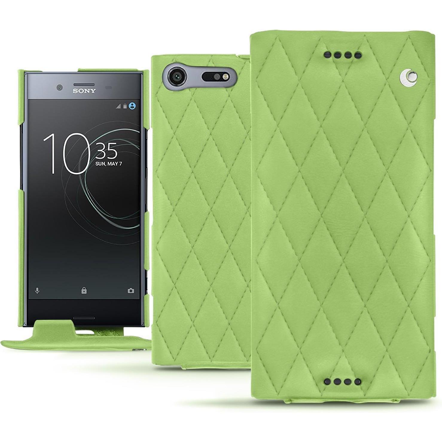 Thumbnail - Noreve Lederschutzhülle vertikal (Sony Xperia XZ Premium), Smartphone Hülle, Grün
