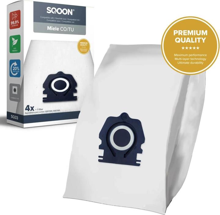 Produktbild Flickbee 4 Premium Staubsaugerbeutel wie Miele Typ FJM 3-D Pro - ersetzen 9153490, 9917710 (4 x)