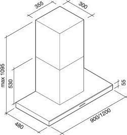 Actual product image Falmec LUMINA NRS 120 N (Wall hood)