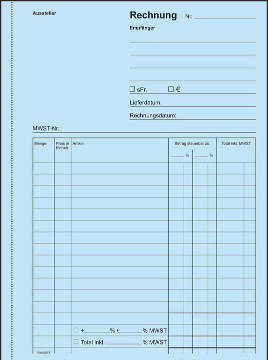 Produktbild Favorit Durchschreibebuch Rechnungen mit Selbstdurchschreibepapier (100x)