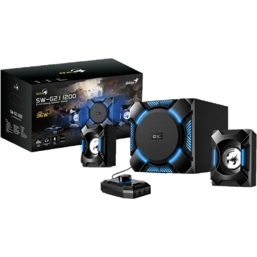 Genius reproduktory SW-G2.1 1200, PC Lautsprecher, Schwarz