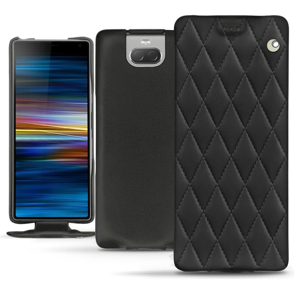 Noreve Lederschutzhülle vertikal (Sony Xperia 10 Plus), Smartphone Hülle, Schwarz