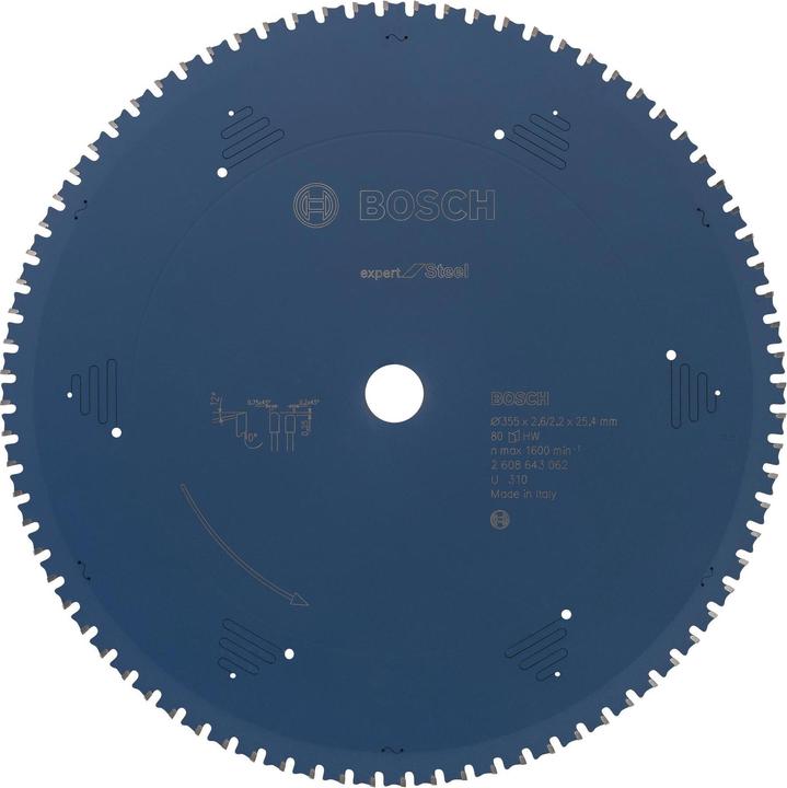 Actual product image Bosch Professional Zubehör Circular saw blade Expert for Steel, 355 x 25.4 x 2.6 mm, 80