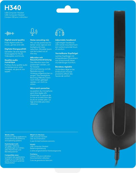 Image du produit Logitech H340 (Filaire, USB-A)