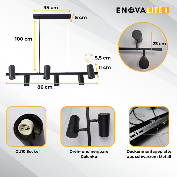 Produktbild Enovalite LED-Pendelleuchte, schwarz (GU10)
