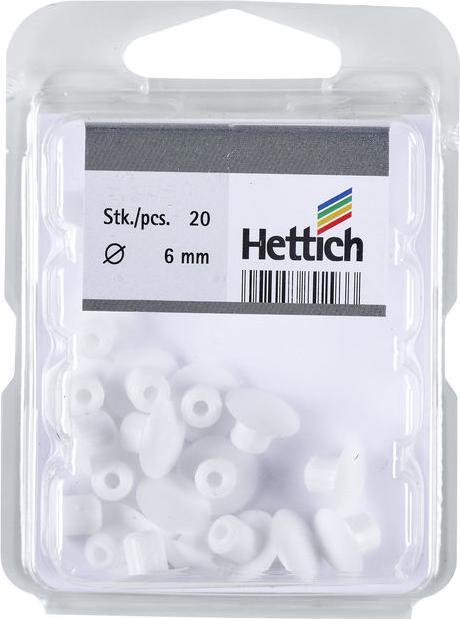 Image du produit Hettich Abdeckkappen 6 mm wei, 20 Stck