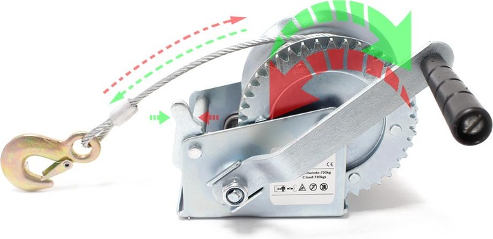 Image du produit Wiltec Treuil à Câble Manuel de Halage Charge max. 350kg 10m Rapport de transmision 3,2:1 Bateau Auto