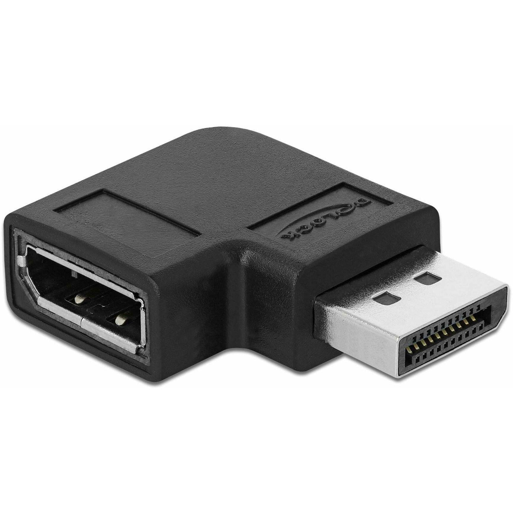 Delock Displayport Adapter, schwarz, 8K/60 (DP, 3.03 cm), Data + Video Adapter, Schwarz