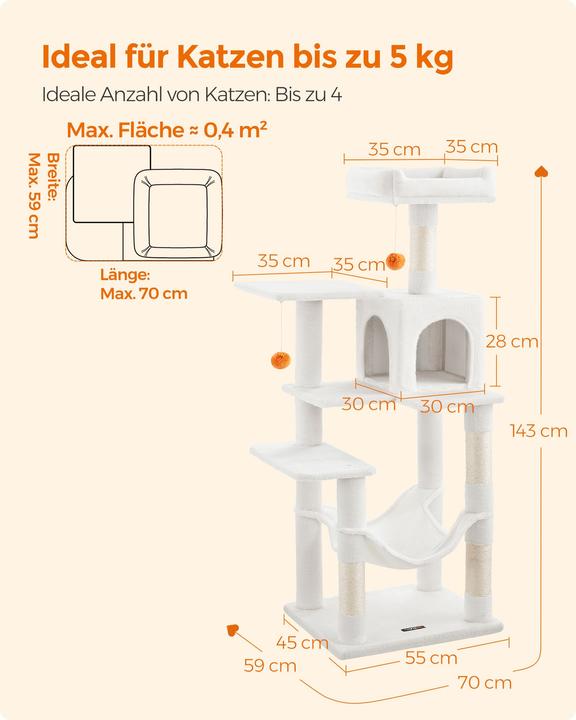 Actual product image Feandrea Tiger (143 cm, White)