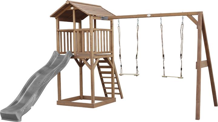 Axi Tour de jeu Beach Tower avec balançoire double Brown - Grey Slide